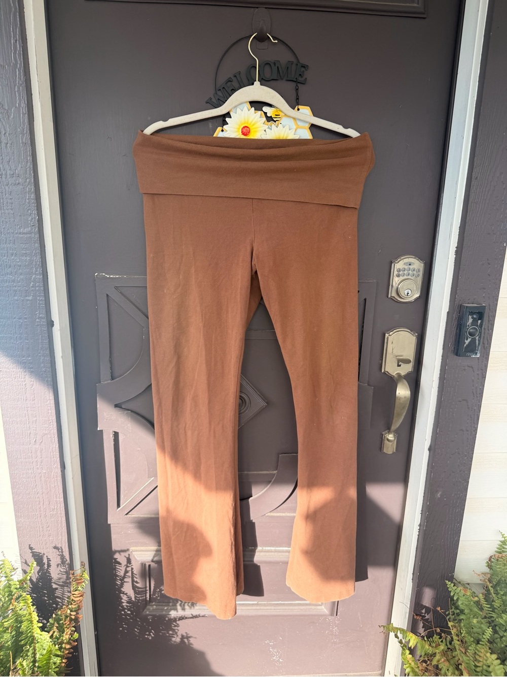 PINK Victoria's Secret Brown Foldover-Waist Wide-Leg Pants